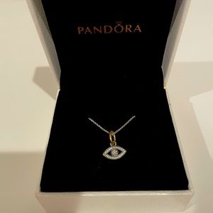 Pandora evil eye charm necklace